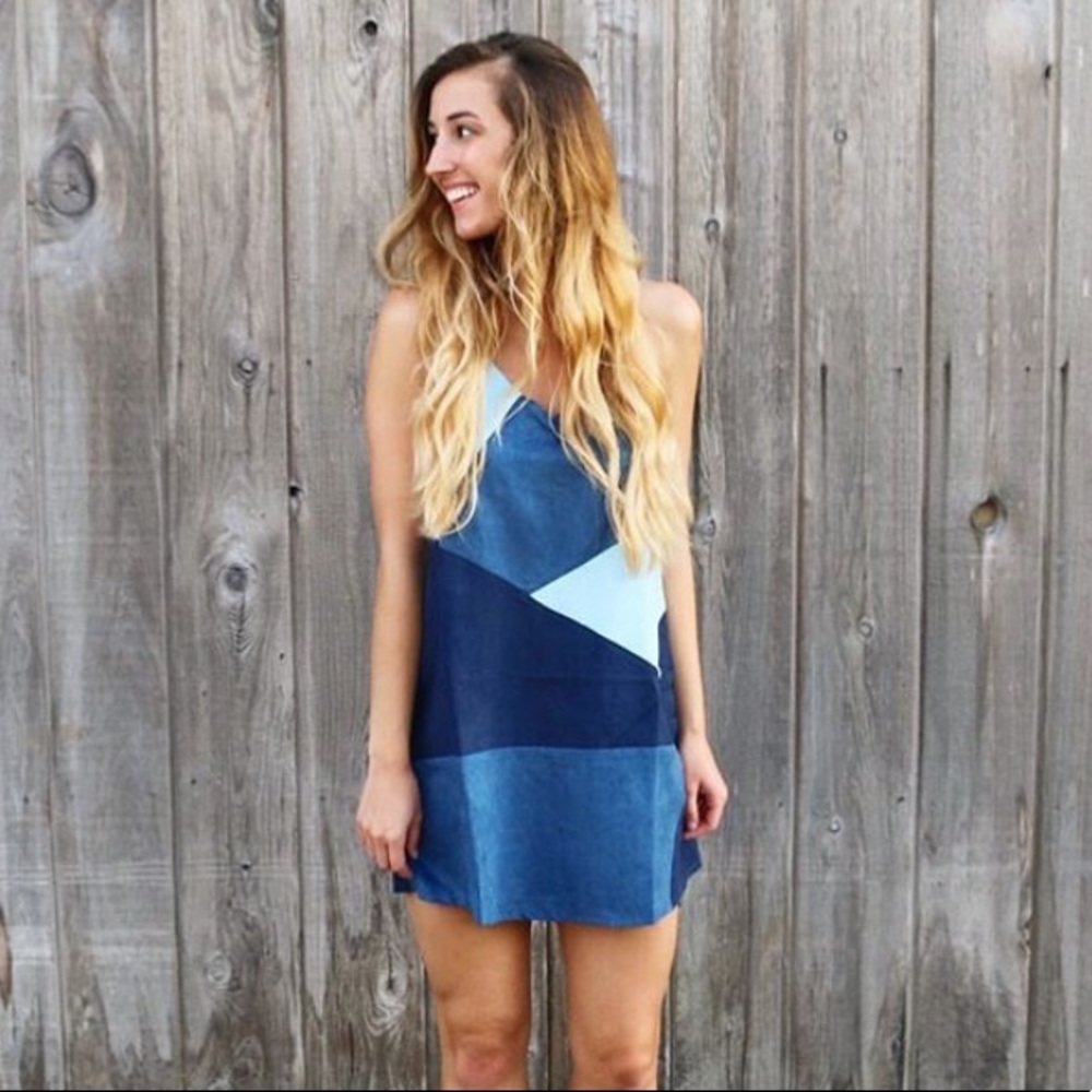 NWOT Suede Patchwork Dress